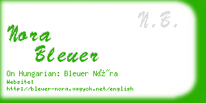 nora bleuer business card